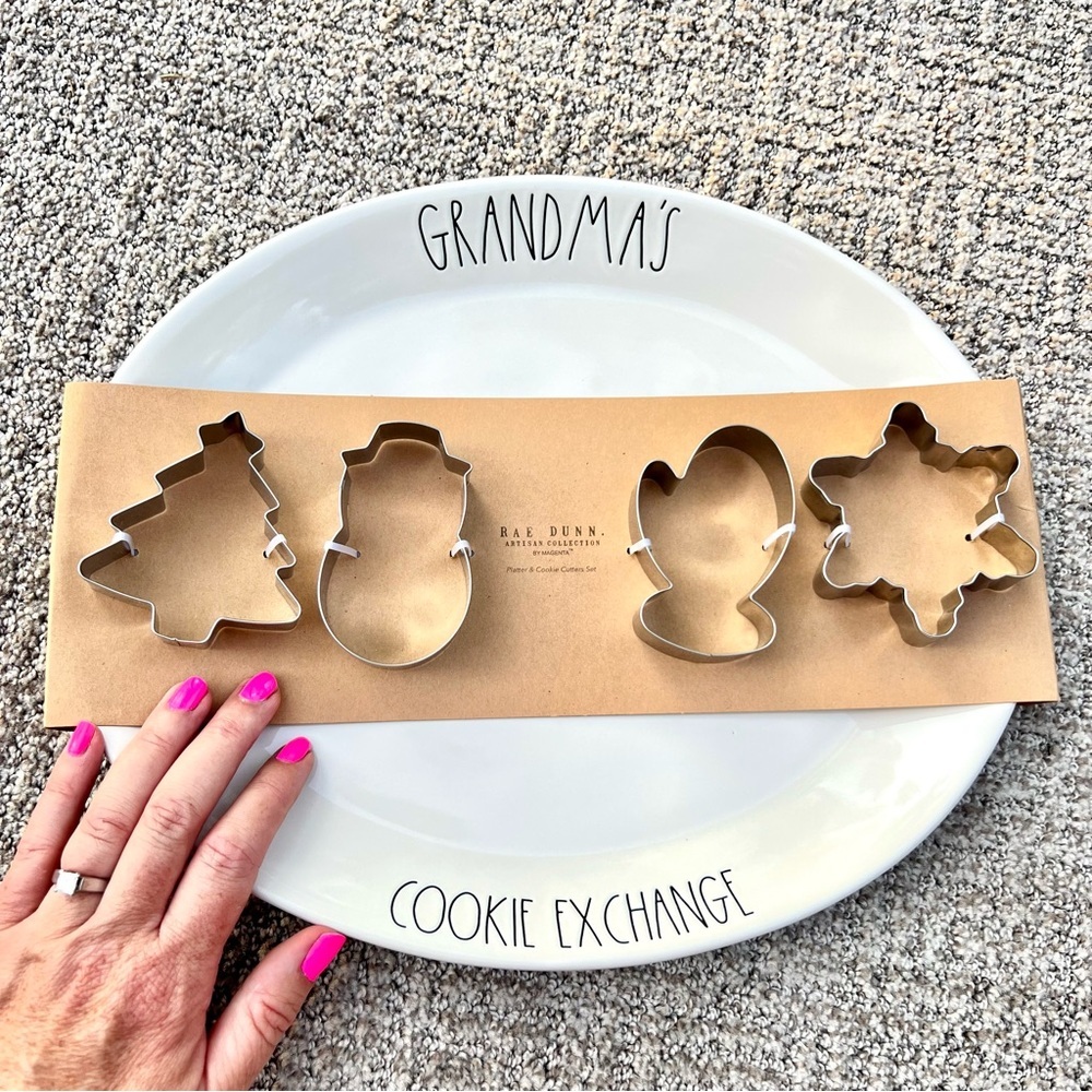 NEW Rae Dunn GRANDMA'S COOKIE EXCHANGE ceramic cookie/baking plate platter/tray
